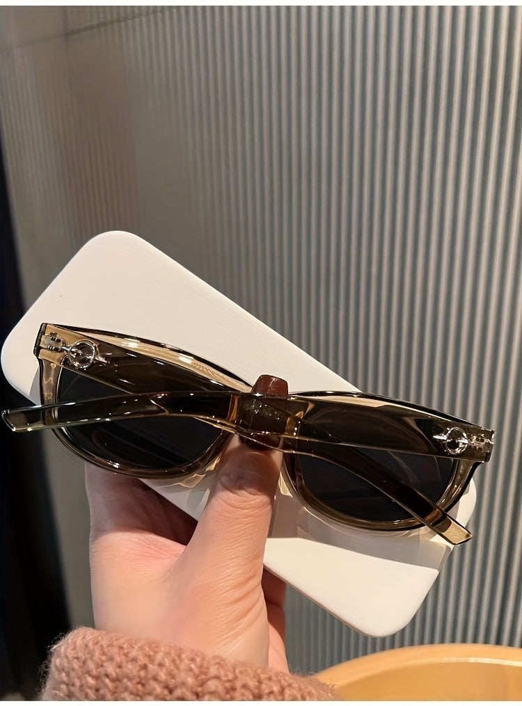 1 Pair of Classic Driving Glasses for Men And Women, Designer Polycarbonate Frame, Resin Lenses, Stylish Fashion Glasses, Including Glasses Cloth Glasses Case, Stylish Glasses Storage Box