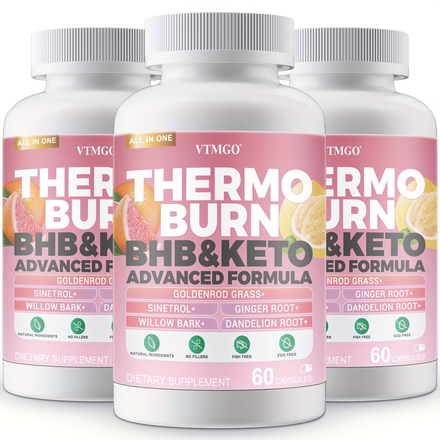 THERMO BURN Capsules Contain Caffeine, Flavonoids, Ginger Root, And Dandelion Root. Natural Ingredients Can Help You Maintain Your Figure And Help Through Metabolism - VTMGO