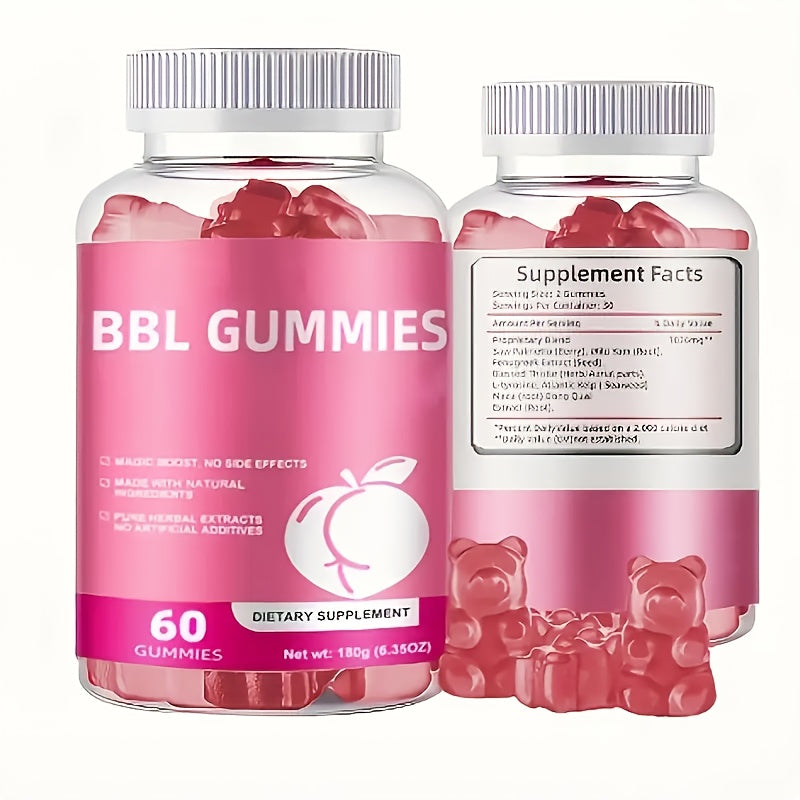 Women's Curves Candy - Supports Natural Curves with Ingredients Like Kudzu Root, Fenugreek, Saw Palmetto, And A Blend Of Herbal Extracts, Vitamins, And Minerals. Delicious Peach Flavor, 60pcs (30-day Supply).