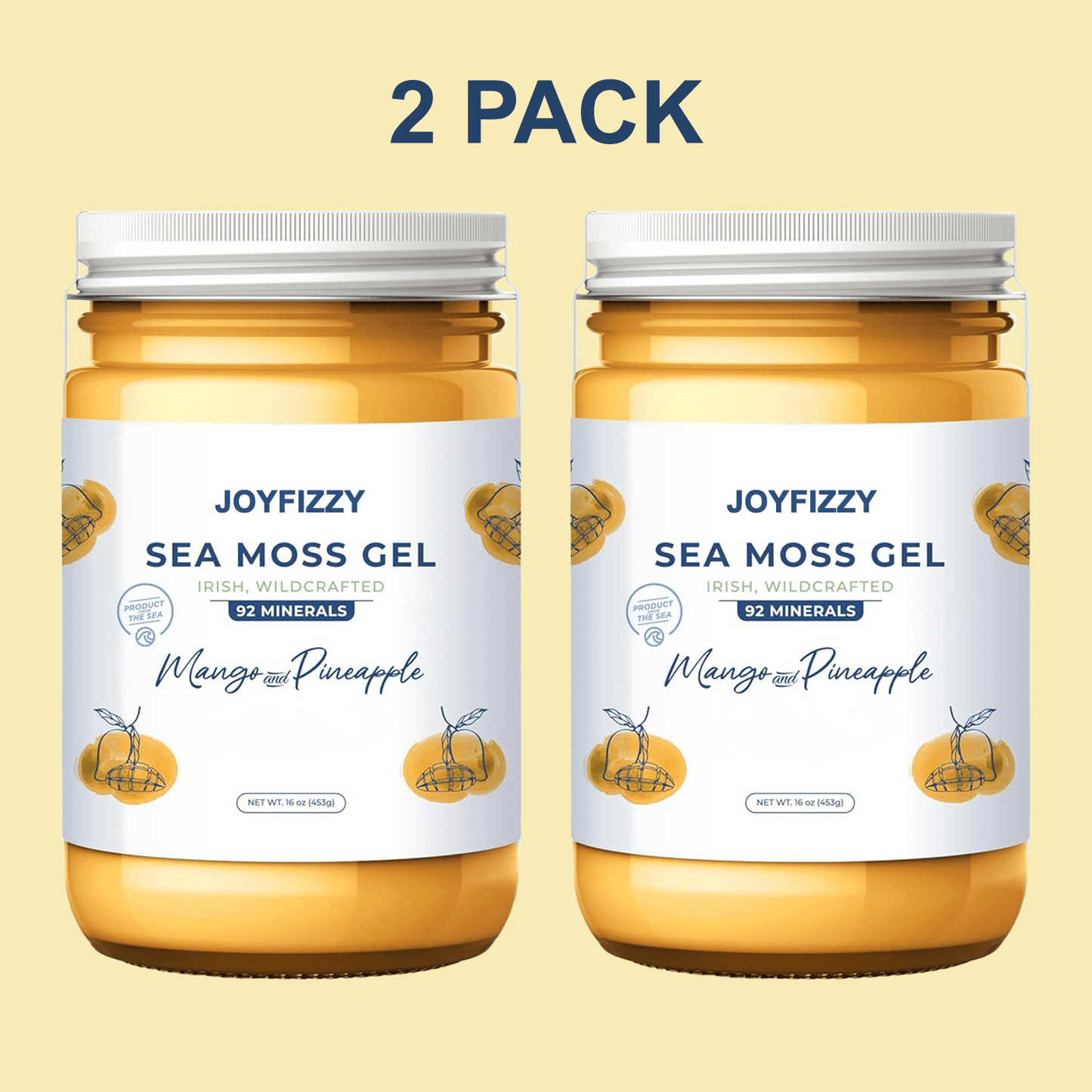 Wildcrafted Irish Sea Moss Gel - Seamoss, Gut Health (MANGO/PINEAPPLE, Pack of 1)