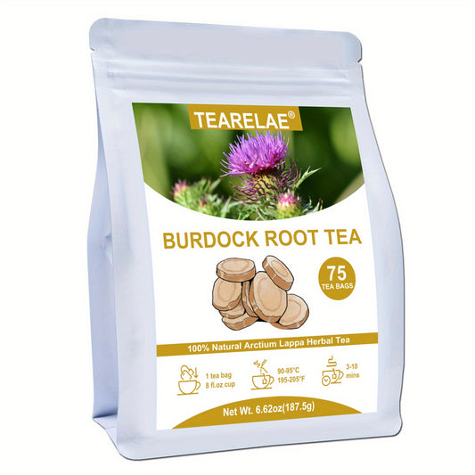 TEARELAE - Burdock Root Tea - Caffeine-free Herbal Tea - Natural Dried Burdock Root Tea Bags - 6.62 oz(2.5g X 75 Bags)