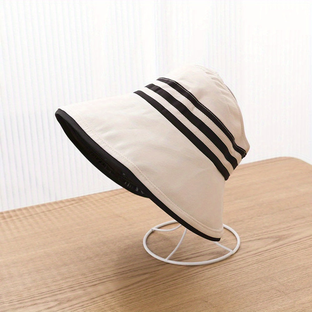 1pc Women's Summer Hat Female Outdoor Beach UV Protection Breathable Empty Top Hats Lady Foldable Hollow Scallop Cap