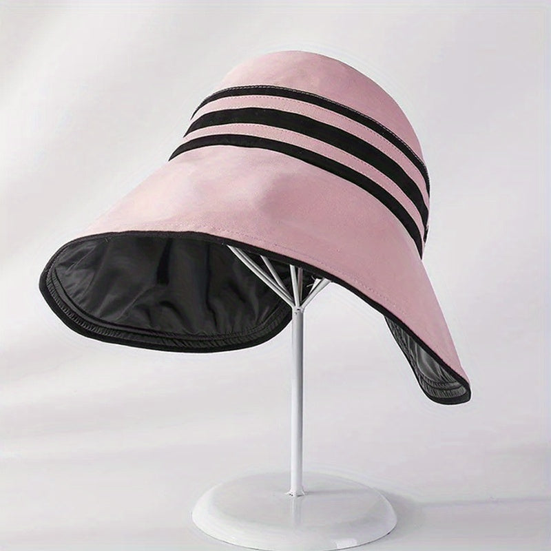 1pc Women's Summer Hat Female Outdoor Beach UV Protection Breathable Empty Top Hats Lady Foldable Hollow Scallop Cap