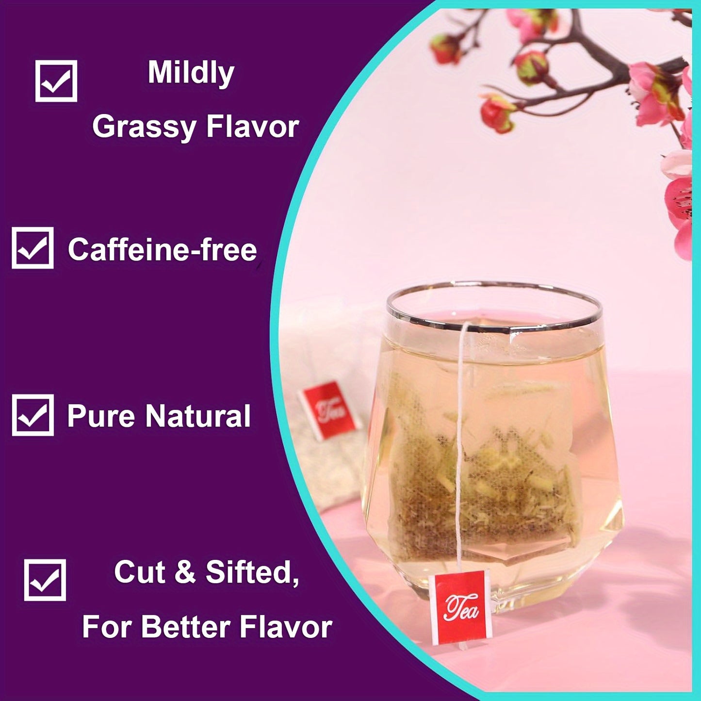 TEARELAE Premium Marshmallow Root Tea Bags - Caffeine-Free, Natural Herbal Blend for Soothing & Refreshing Sips - 4.24oz (60 Count)