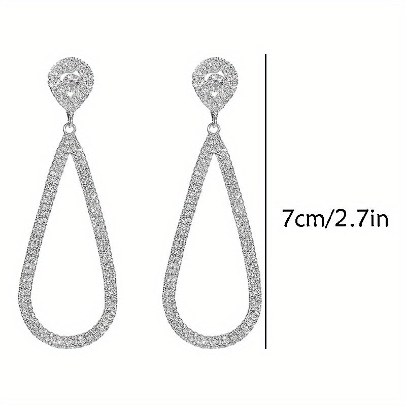 Simple Rhinestone Earrings for Brides, Featuring Chandelier And Tassel Designs, Perfect for Halloween with a Long Style That Sparkles.