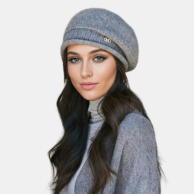 [Versatile Machine Washable Beret] 1pc Women'S Fashion Beret Cap - 100% Polyester Knit, Lightweight, Comfortable Fit, Snap Closure, Machine Washable, Versatile for All Seasons, Ideal for Birthday Occasions