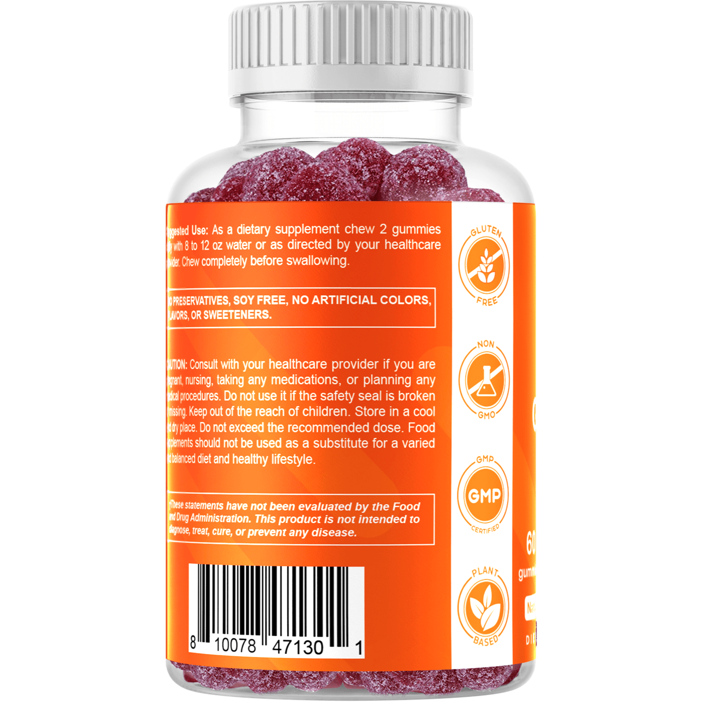 Vitamatic Zinc 50mg Gummies - 60 Vegan Gummies - Gluten Free - Healthy Immune Support for Adults, Men, Women