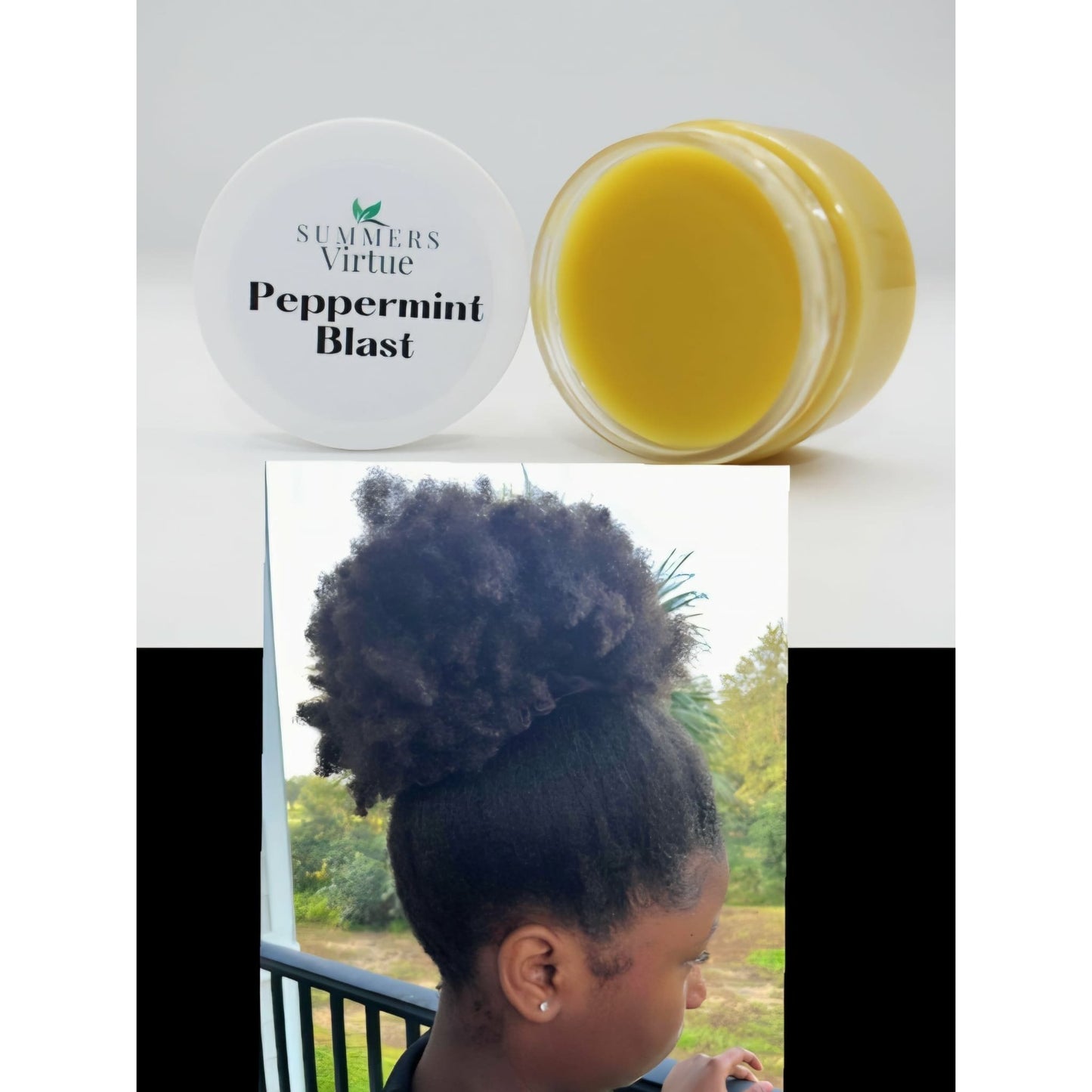 Peppermint Hair Moisturizing Hair Butter (Peppermint Oil, Lavender Oil, Tea Tree Oil, Hemp Oil, Alma Oil, Sage Oil, Clove Oil, Vitamin E Oil, Rosemary Oil, Black Seed Oil, Jamaicia Casto oil, Indian Casto Oil, Aloe Oil, Lemon