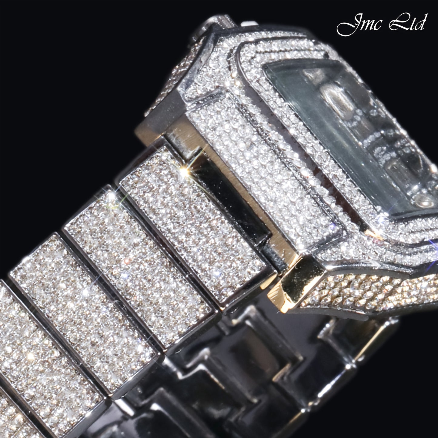 Men'S & Women'S Hip-Hop Luxury Watch with Luminous Hands & -Accented Bezel - 1181.1inch Waterproof Mechanical Movement, Golden-Tone Case, Black Dial - Christmas/Valentine's/Thanksgiving Gift, Stage & Everyday Watch for Men &