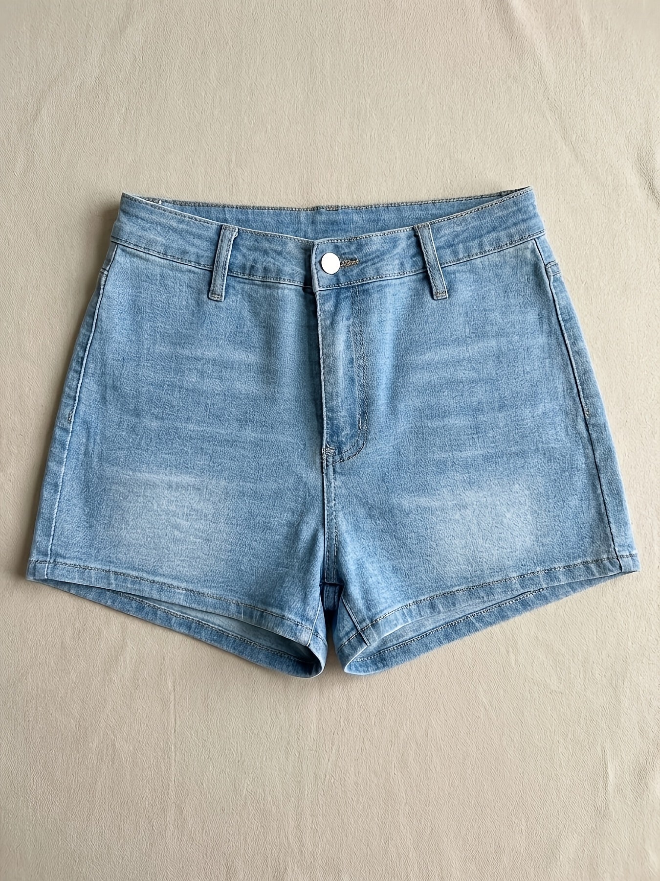 Women's High Waisted Stretchy Denim Shorts Sexy Whiskering Fading Retro Versatile Casual Home Jean Shorts