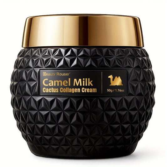 Beauty Rouser Camel Milk Cactus Collagen Cream - 50g/1.76oz, Hydrating & Firming Day/ Night Moisturizer With Retinol, Hyaluronic Acid & Vitamin E, Non-Greasy Formula For All Light Beige Types, Skincare Routine, Elegant Packag