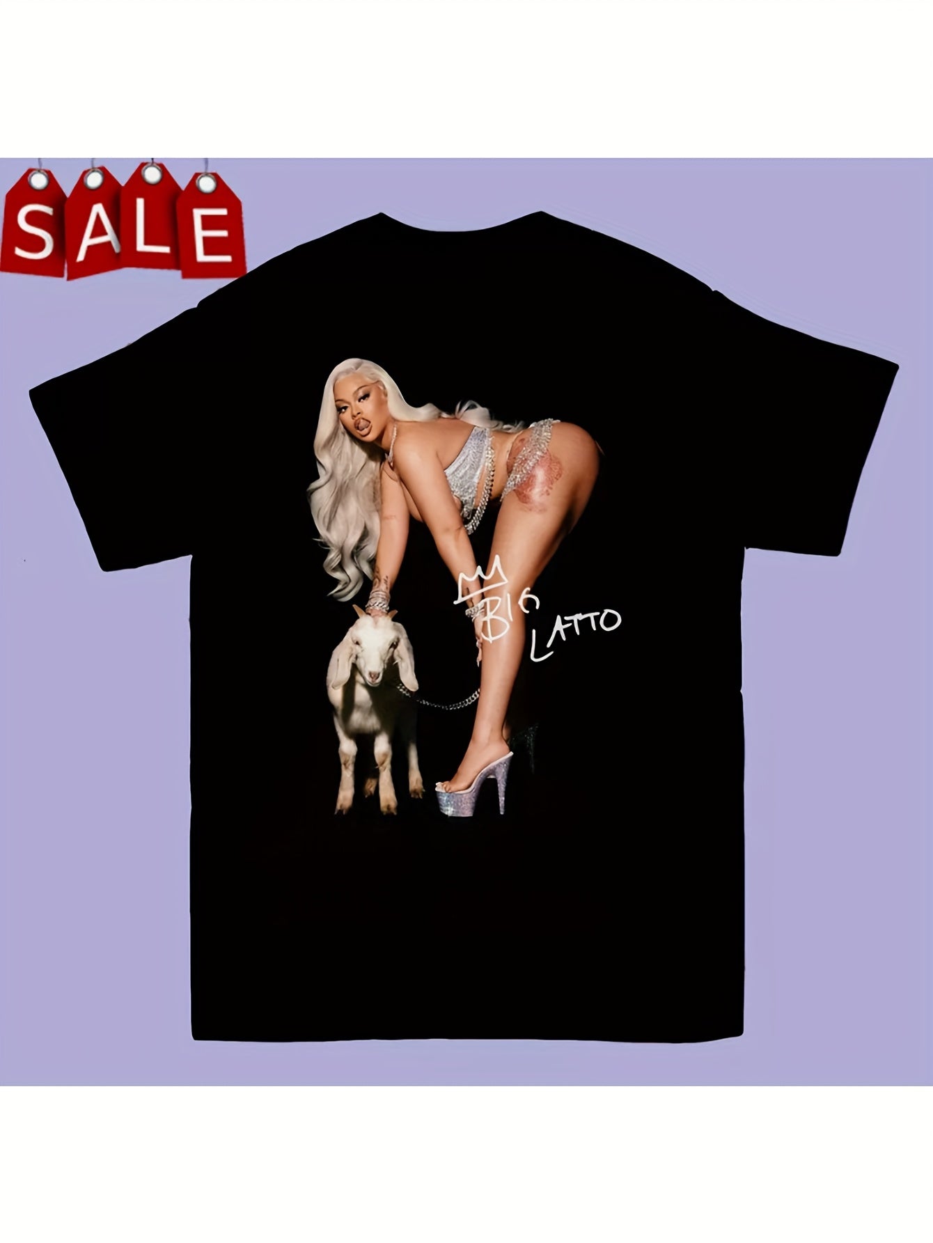 Unisex Sweatshirt Latto Sexy T-Shirt Short Sleeve Cotton Black Men All Size Classic Perfect for Outdoor Activities and Everyday Wear Tee Shirt Suitable for all seasons 1XL to 5XL SIZE t-shirt, Plus Size