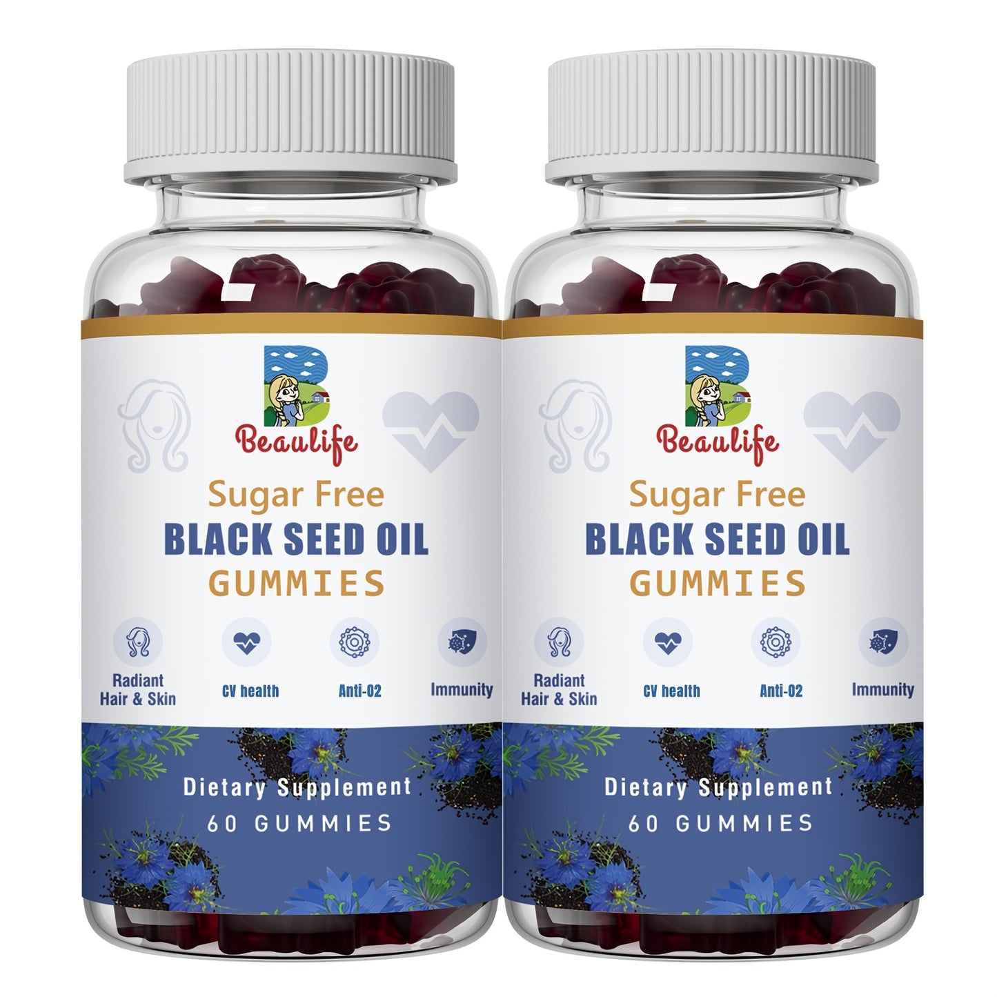 [Black Seed Oil Gummies Plus] Multi-Nutrient Black Seed Oil Gummies - With Sea Moss, Ashwagandha Extract, Elderberry, Turmeric, Vitamin C, Vitamin D, Zinc, Beet Root Powder