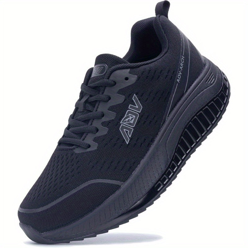 Women'S Lightweight Mesh Casual Sports Shoes - Breathable, Lace-Up Running Shoes, Comfortable Rubber Soles, Fashionable Solid-Color Casual Walking Shoes