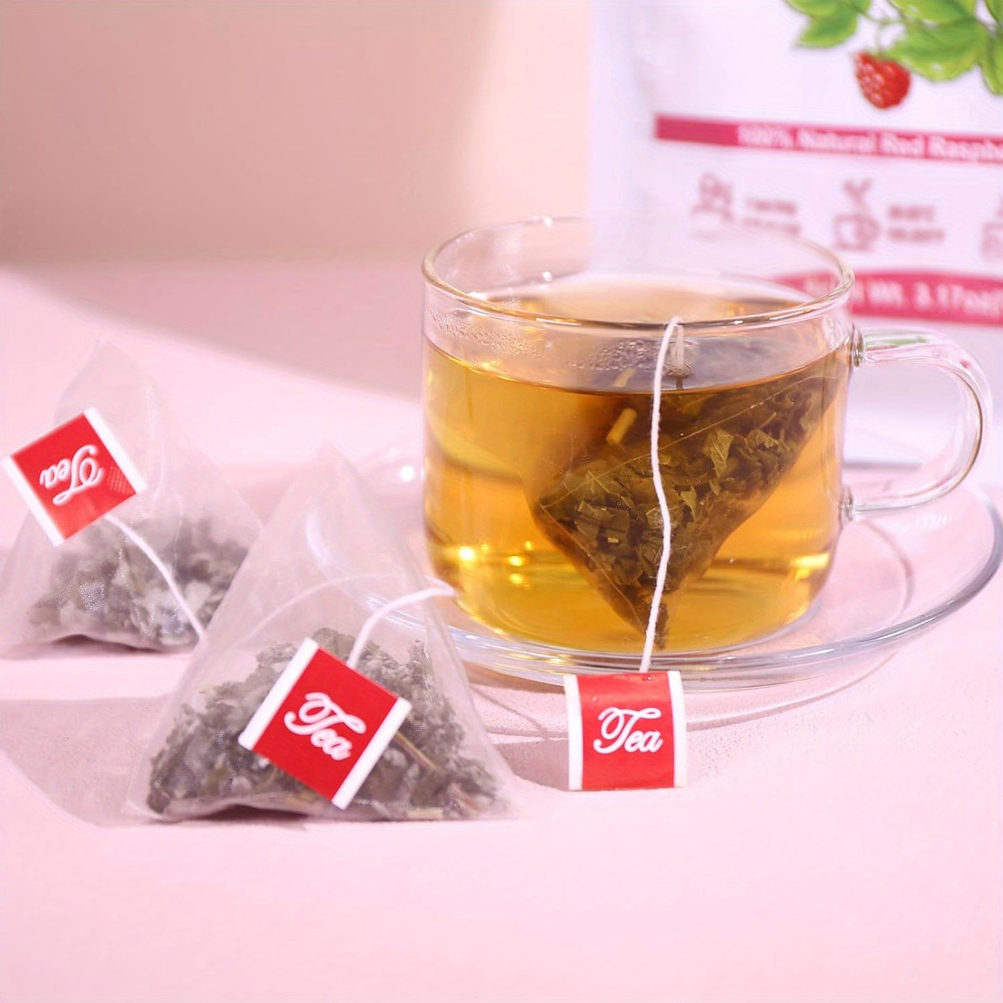 TEARELAE Raspberry Leaf Tea - Caffeine-Free Herbal Infusion, 3.17oz (60 Bags), Red Raspberry Leaves, Gluten-Free, Indulge in Subtle Sweetness & Earthy Flavor