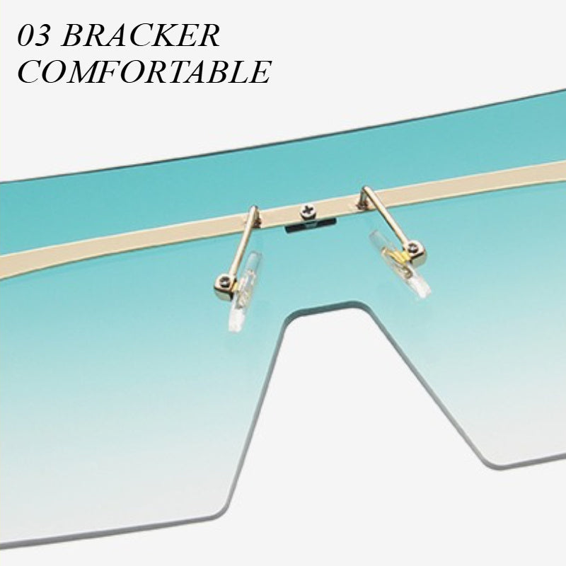 Stylish Square Frameless Fashion Glasses for Women & Men - Ocean-Themed, Lightweight Plastic Hinges, Perfect for Street Style & Fashionable Photo Props, Stylish Glasses