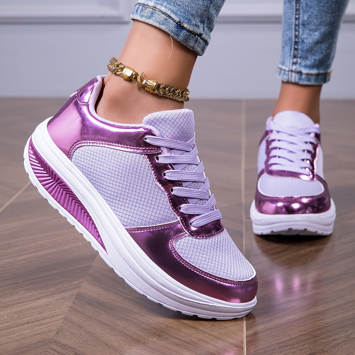 Purple Bright-faced Sports Shoes For Men And Women Summer Breathable Mesh Surface Lightweight Running Shoes Fitness Training Skip Rope Women'S Casual Shoes Comfortable Soft Sole Travel Walking Shoes Large Size Couple Thick So