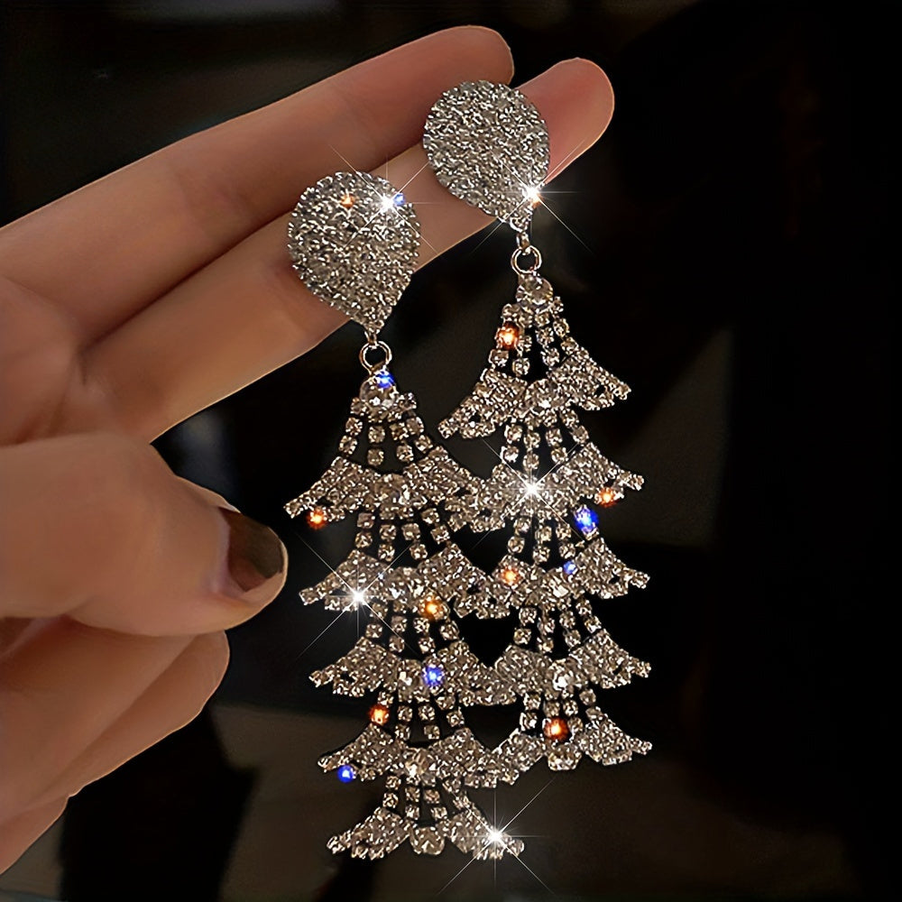 1 Pair of New Fashionable And Perfect Bohemian Style Long Geometric Cube Dangling Copper Earrings for Women Daily Wear Holiday Party, Casual Party, Birthday Gift Jewelry