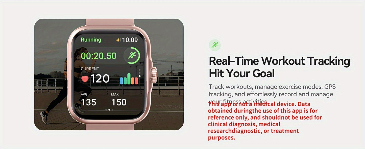 [GPS Smart Watch, 100+ Sports Modes] 100+ Sports Modes GPS Smart Watch - High Quality Outdoor Fitness Activity Tracker - Pedometer, Step count, Mileage, Calorie, Sedentary reminder, Weather, Music Playback control, Watch don'