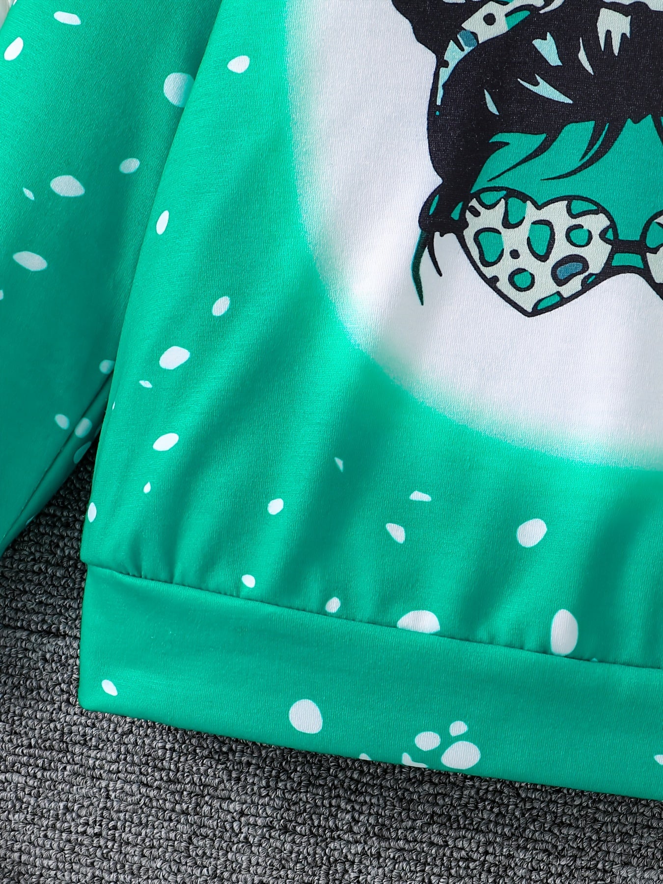 2pcs, Girl's Comfy Soft Long Sleeves Cartoon Girl with Fashion Glasses Graphic Print Sweatshirt & Long Pants Co Ord Set for Outdoors, Fall & Winter Best Choice, As Gifts, Ribbed Cuffs, Elastic Waist, Street Fashion, Perfect f