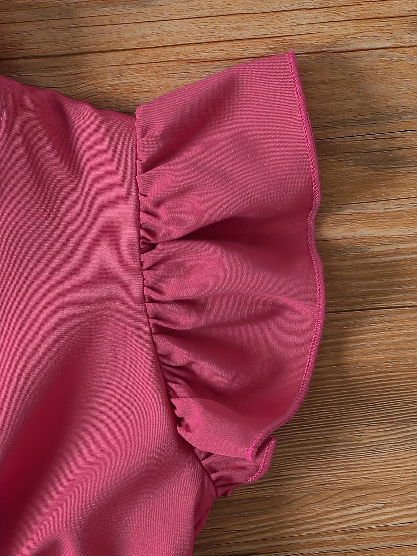 Outdoor Two-Piece Set for Girls, Fashionable Spring/Summer Contrast Belt Flutter Sleeve Half Cardigan with Tie-Waist and Peplum Backless Top + Long Pants, Perfect for Outdoor