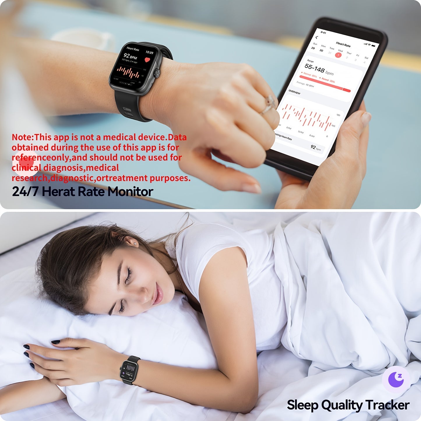 [GPS Smart Watch, 100+ Sports Modes] 100+ Sports Modes GPS Smart Watch - High Quality Outdoor Fitness Activity Tracker - Pedometer, Step count, Mileage, Calorie, Sedentary reminder, Weather, Music Playback control, Watch don'