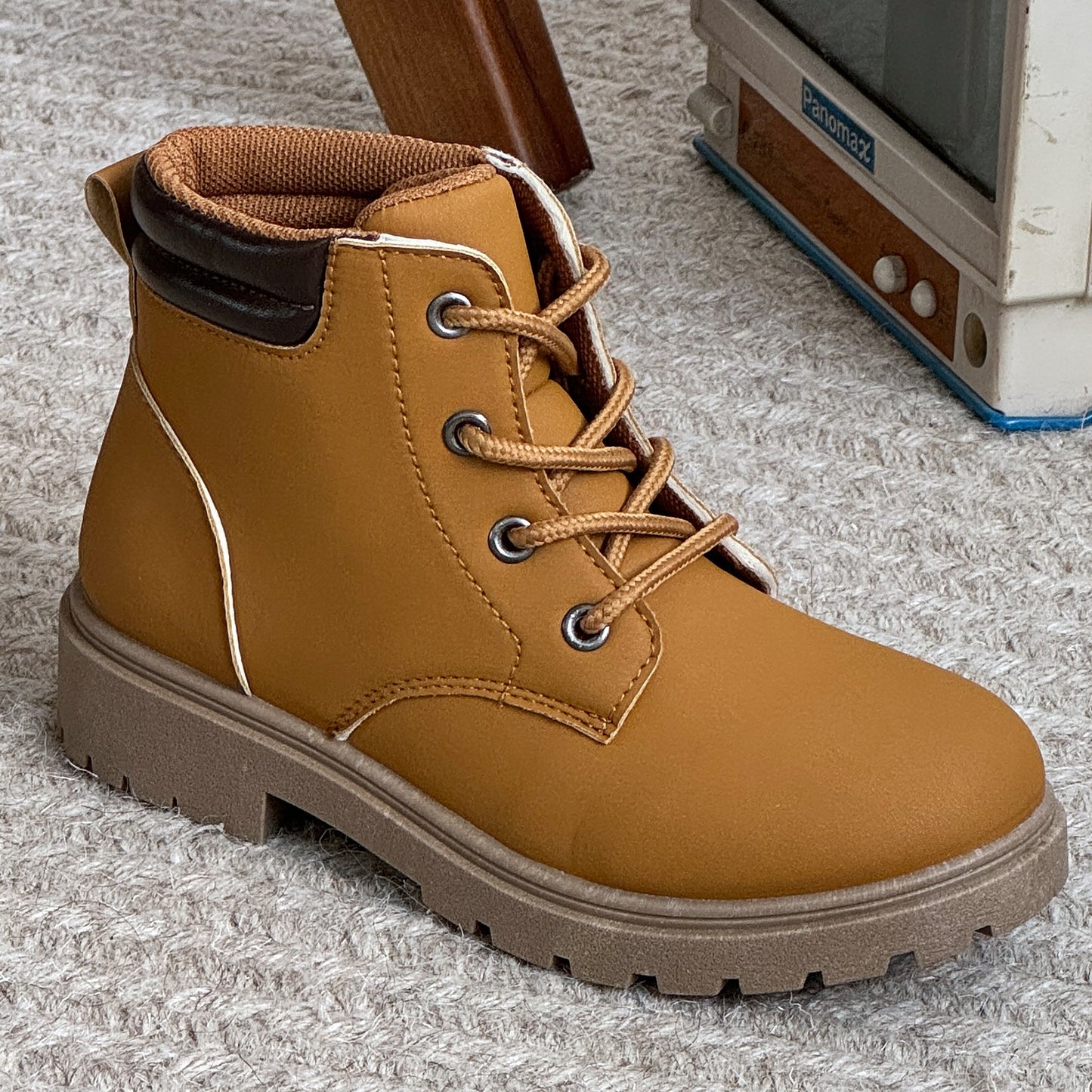 DACLAY Unisex All-Season Hiking Boots - Slip-Resistant Rubber Sole, Round Toe, Zipper Closure, Durable Synthetic Upper & Lining, Comfortable Fabric Lining, All-season Outdoor Boots For Boys & Girls, Hiking Boots, Versatile Fo