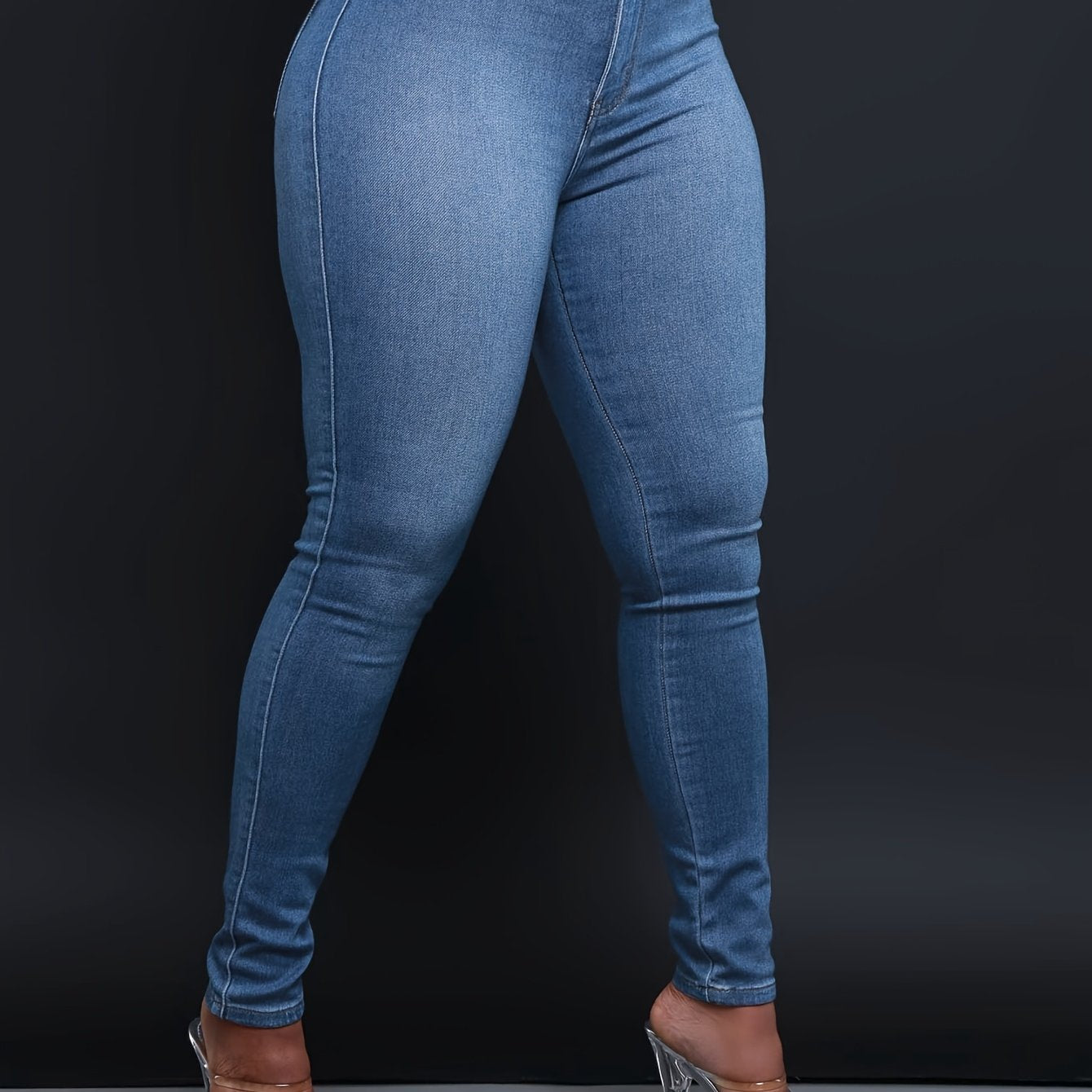 Women's Casual Four Seasons Slim Fit Elastic Solid Color Washed Denim Jeans European Style Denim Shorts Women's Versatile Denim Jeans