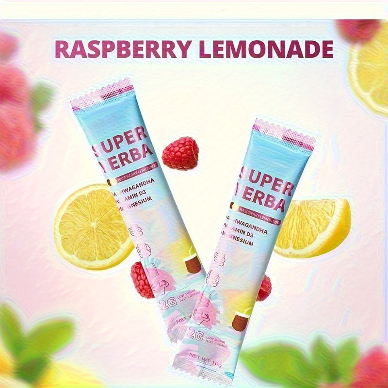 New Upgrade Super Mate Tea - Instant Yerba Mate Powder with Probiotics & Zinc, ASHWAGANDHA VITAMIN D3 MAGNESIUM, 10g(0.35oz)*30 Packets,  Probiotic Supplement, Convenient Packaging, Easy Mix, Zinc Enriched, Herbal Infusion, F