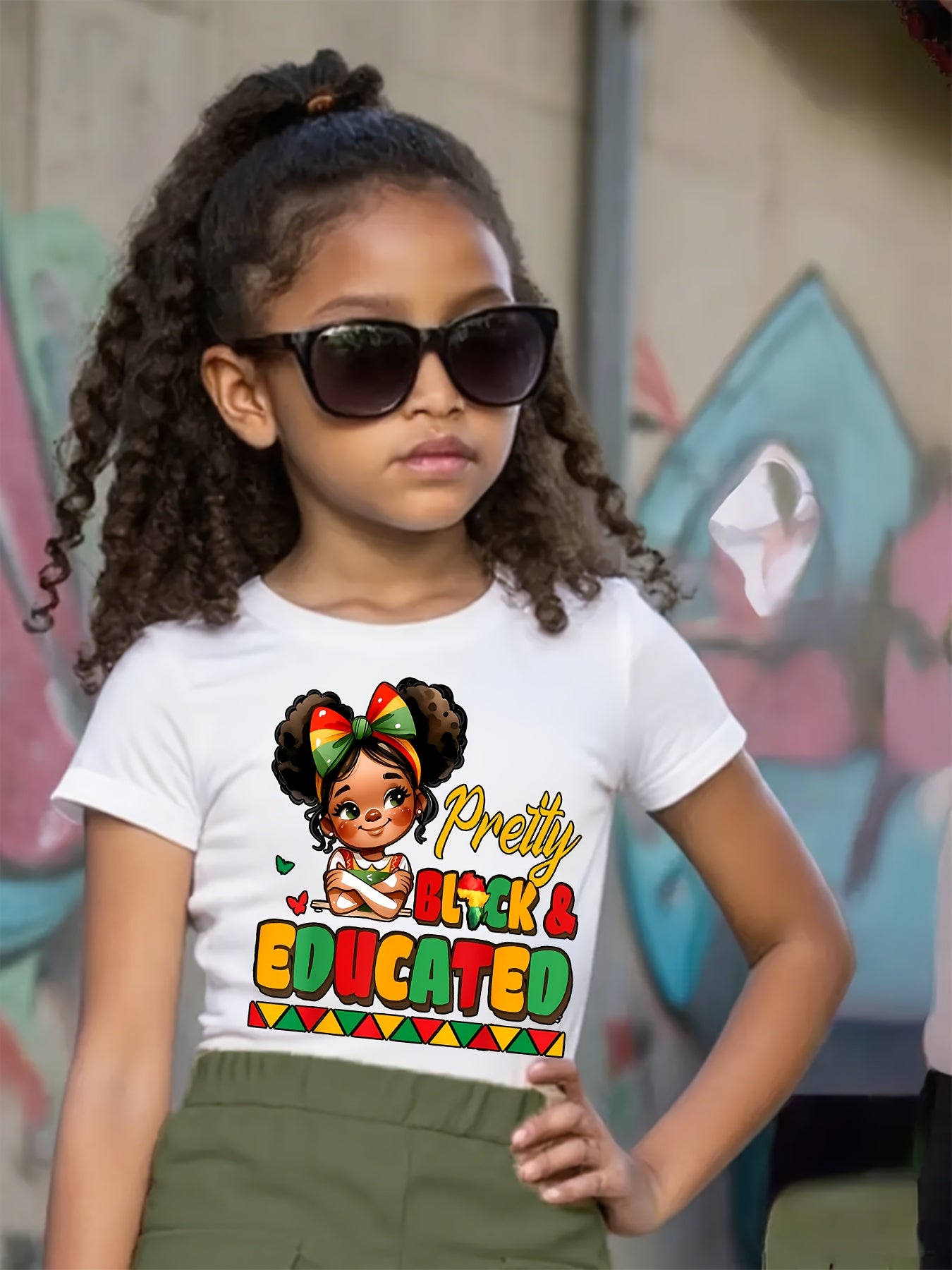 Pretty Black Educated Black History African Boys Girls Girls T-Shirt