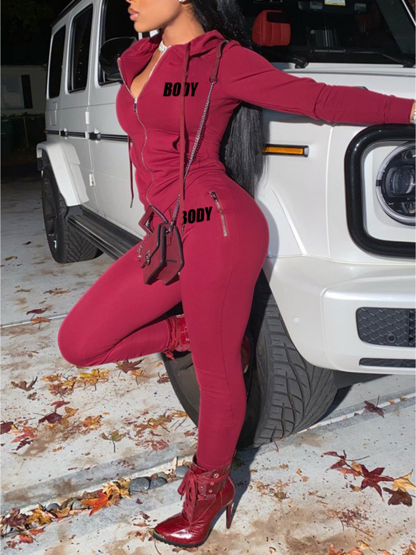 2pcs Women's Shapewear Set with Letter Print & Full Chest Padding - High Neck Zipper Front/Back Matching Outfit,  Initials/Look, Sporty Casual Bodysuit, Machine Washable 2pcs suit for Gym, Dance, Casual Attire