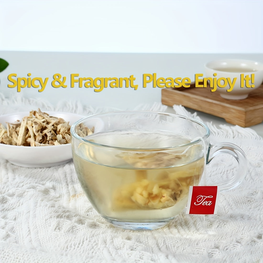60 Premium Ginger Tea Bags, Natural Ginger Root, No Caffeine Free.Easter, ULTHMOK