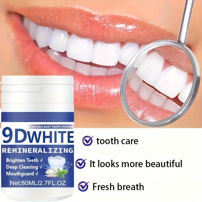 9D White Remineralizing Hydroxyapatite Tooth Powder, Tooth Powder, Deep Cleaning, Fresh Breath, Ideal for Oral Health & Hygiene Gift for Women Men, Breath Freshener, Toothpaste, Tooth Cleaning Powder for Daily Life