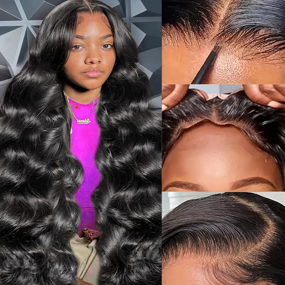 250% Upgrade High-Density 13x6 Full Glueless Wigs Human Hair Pre Plucked Pre Cut, Body Wave Lace Front Wigs Human Hair, 3D Dome Cap Ready to Wear Glueless Bleached Knots Lace Front Wig Christmas Gifts 16-40Inch