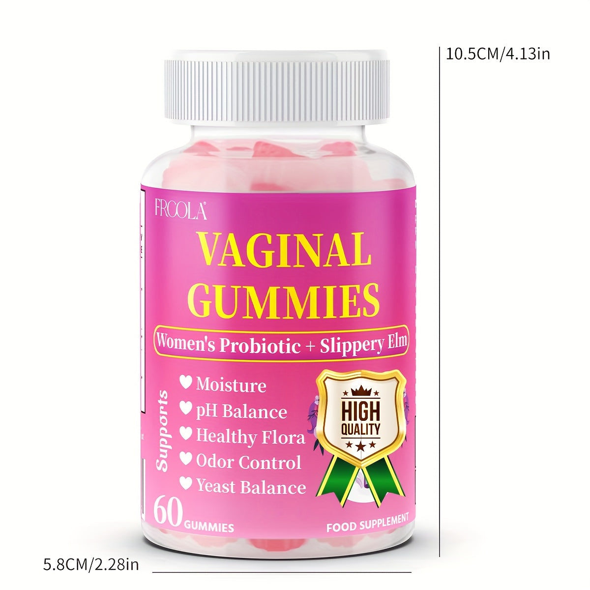 Feminine Private Care Gummies - Natural Hydration, Comfort, Elasticity, And Balance - 30 Servings with Kacip Fatimah, Fenugreek, Slippery Elm Bark, Manjakani, And Maca Root, V-Positiv Probiotic Blend