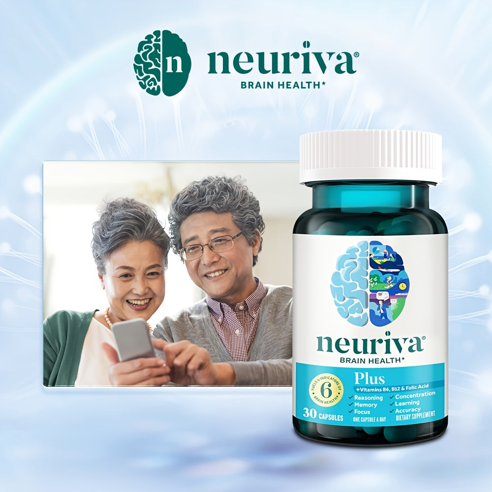 NEURIVA Brain Power Plus 30 /Bottle Phosphatidylserine, B6, B12, - Supports Attention, Memory, Learning, Accuracy, Concentration and Reasoning 2 Bottles