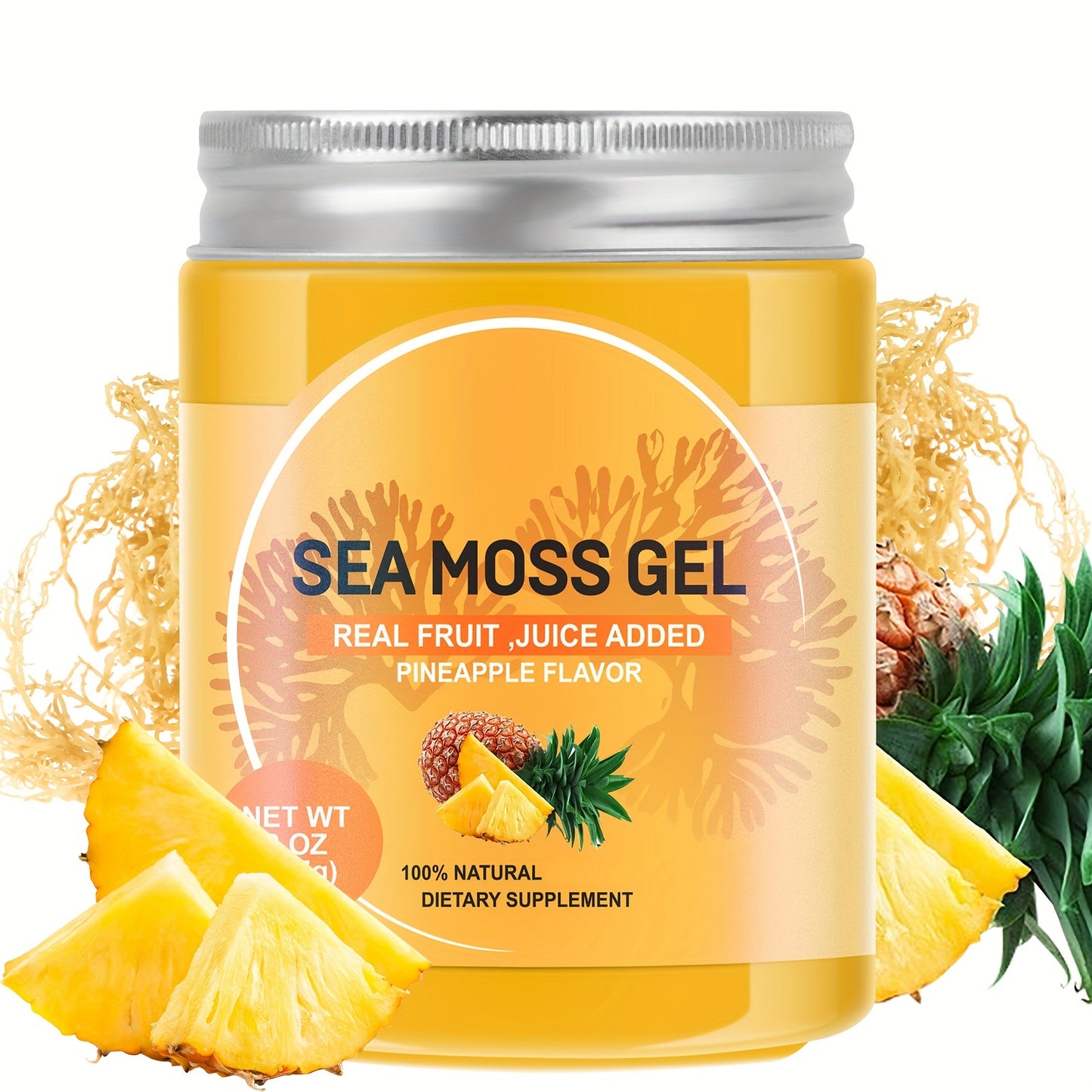 Irish Sea Moss Seamoss Gel Sea Moss Gel Raw Rich In Vitamins & Minerals | Nutritional Supplement | Vitamins and Minerals Wild Harvested, Pineapple Flavor