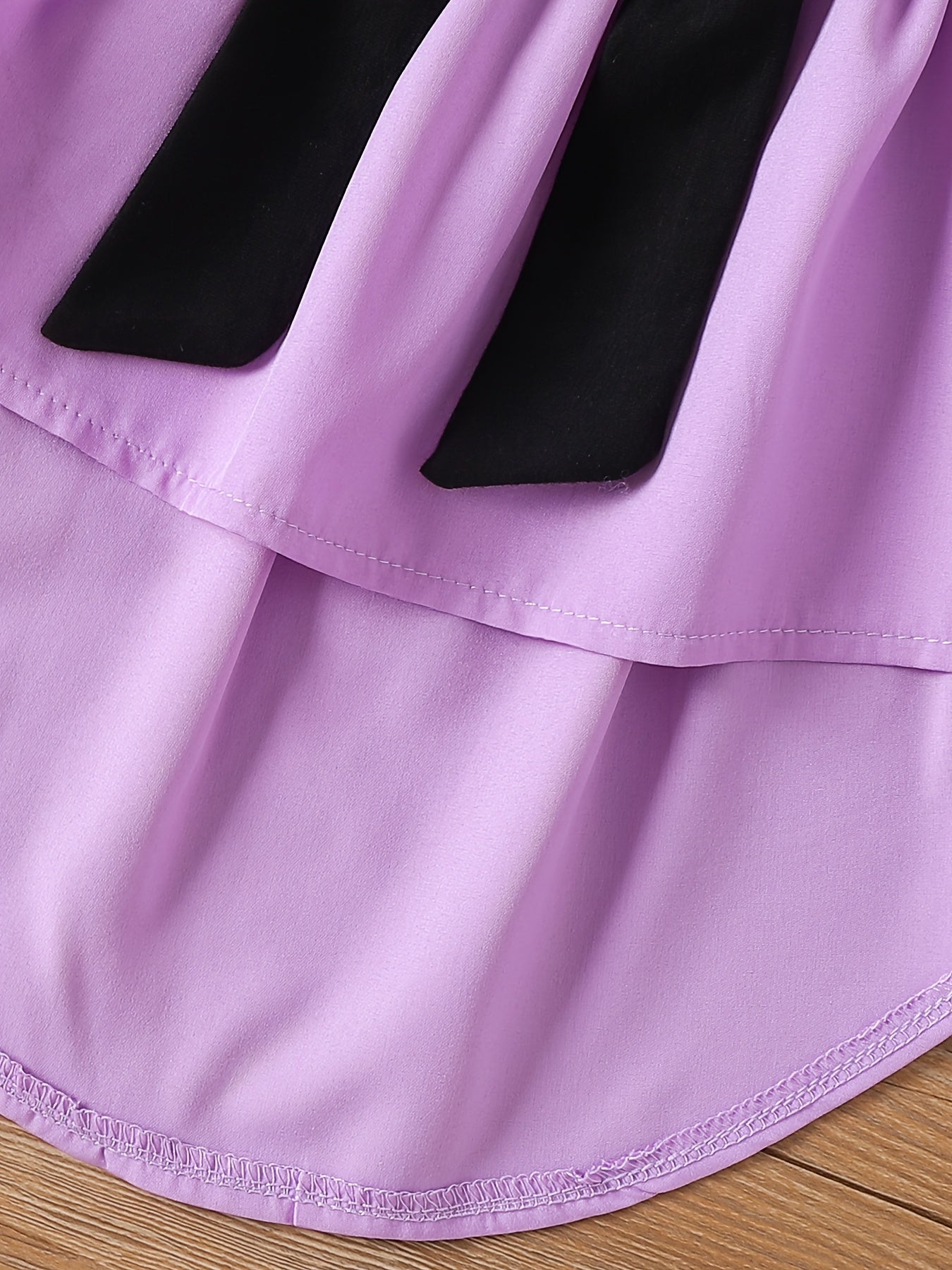 Outdoor Two-Piece Set for Girls, Fashionable Spring/Summer Contrast Belt Flutter Sleeve Half Cardigan with Tie-Waist and Peplum Backless Top + Long Pants, Perfect for Outdoor