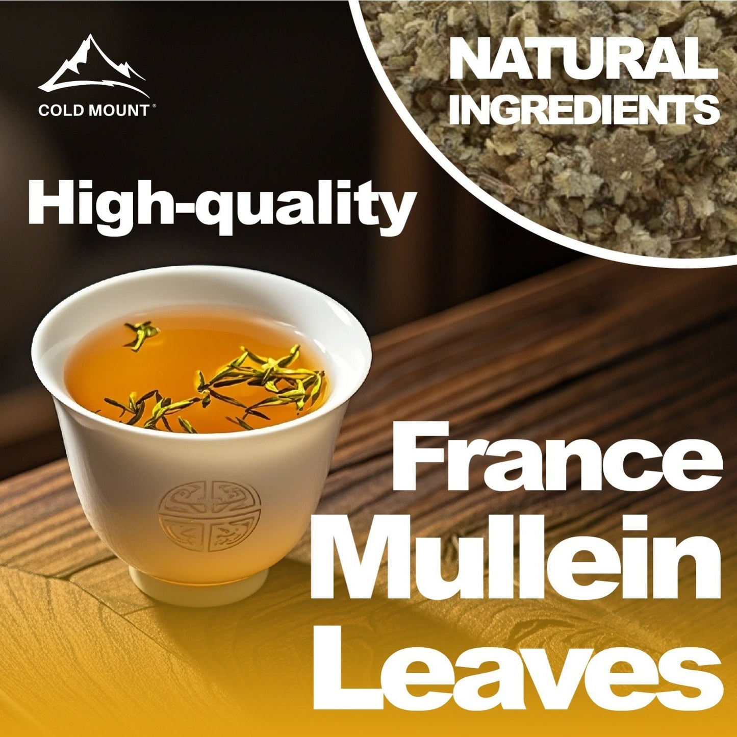 [Natural COLD MOUNT] Natural Herbal COLD MOUNT 50 Mullein Leaf Tea Bags | Caffeine-Free, Sugar-Free For Lung Cleansing & Breathing Health