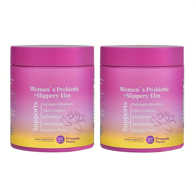 60 Women'S Probiotic Gummies 2-in-1 With Smooth Leaf Heather, 4 Probiotics PH Balanced - Delicious Gummy Dietary Supplement, Women'S Health Care | High Quality Formula, Fruity Gummies