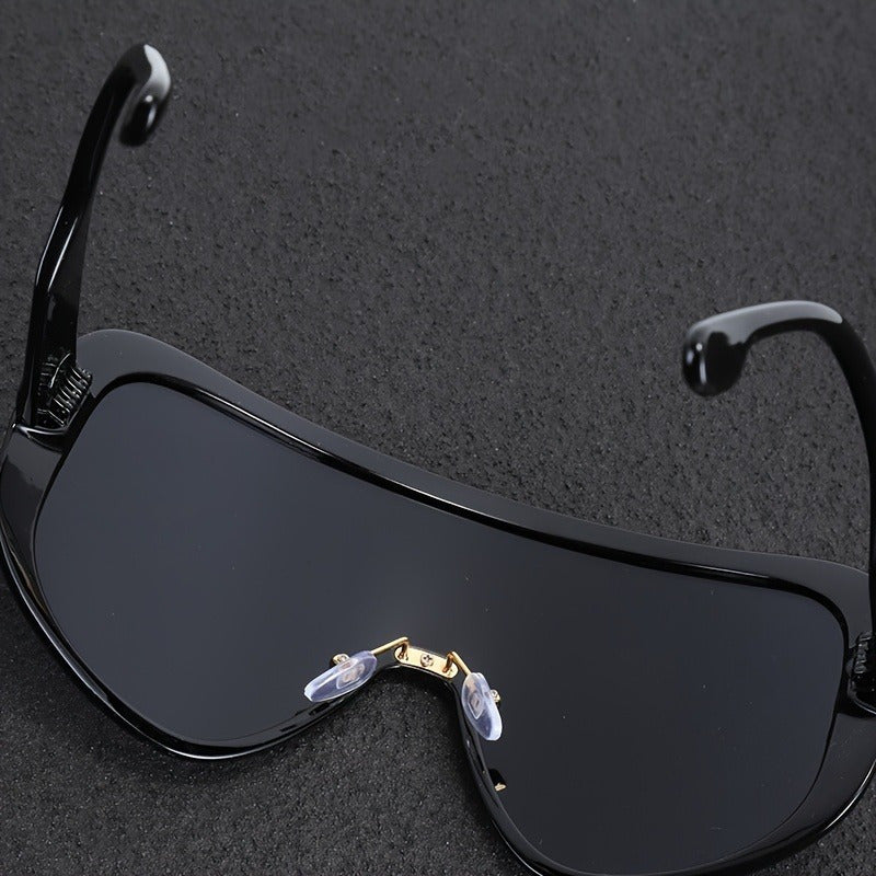 1pc of Men'S Large One-Piece Trendy Eyewear, Oversized Plastic Frame And Lens, Complete, Fashionable Daily Driving Accessory for Both Men And Women, Chic Decorative Glasses.