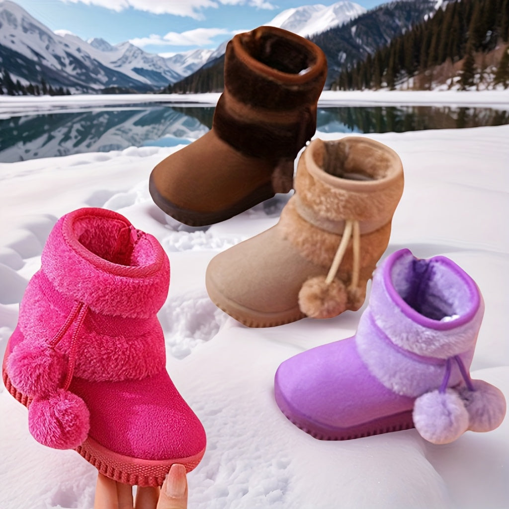 Children's Snow Boots, Thickened and -Lined, Outdoor Non-Slip Soft Warm Shoes for Boys and Girls, Cross-Border Thick-Soled Boots