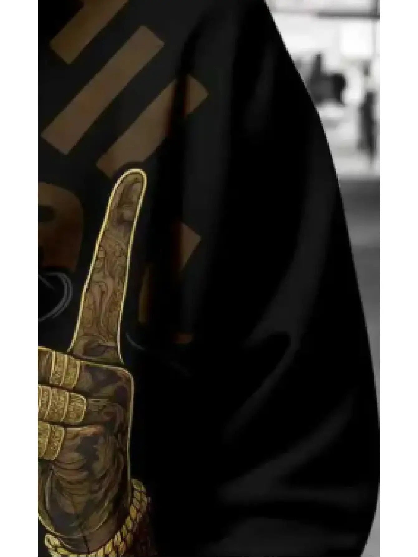 Men'S Oversized 3D Full Print Hooded Sweatshirt with Golden Chain & Dollar Bill Design - Luxury Streetwear Pullover, Machine Washable Black & Golden Hip-Hop Style, Plus Size, Casual Outfits