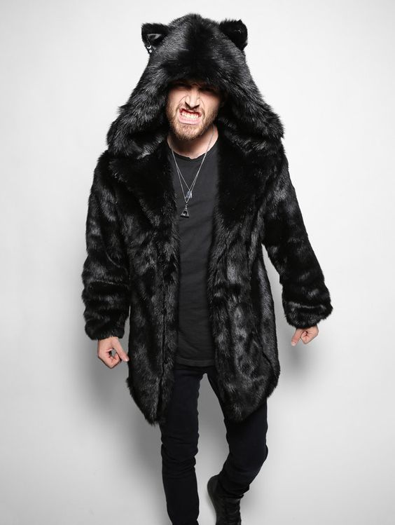 New European and American Style Faux Fur Coat for Men Winter Casual Warm Mink Fur Long Coat with Hood