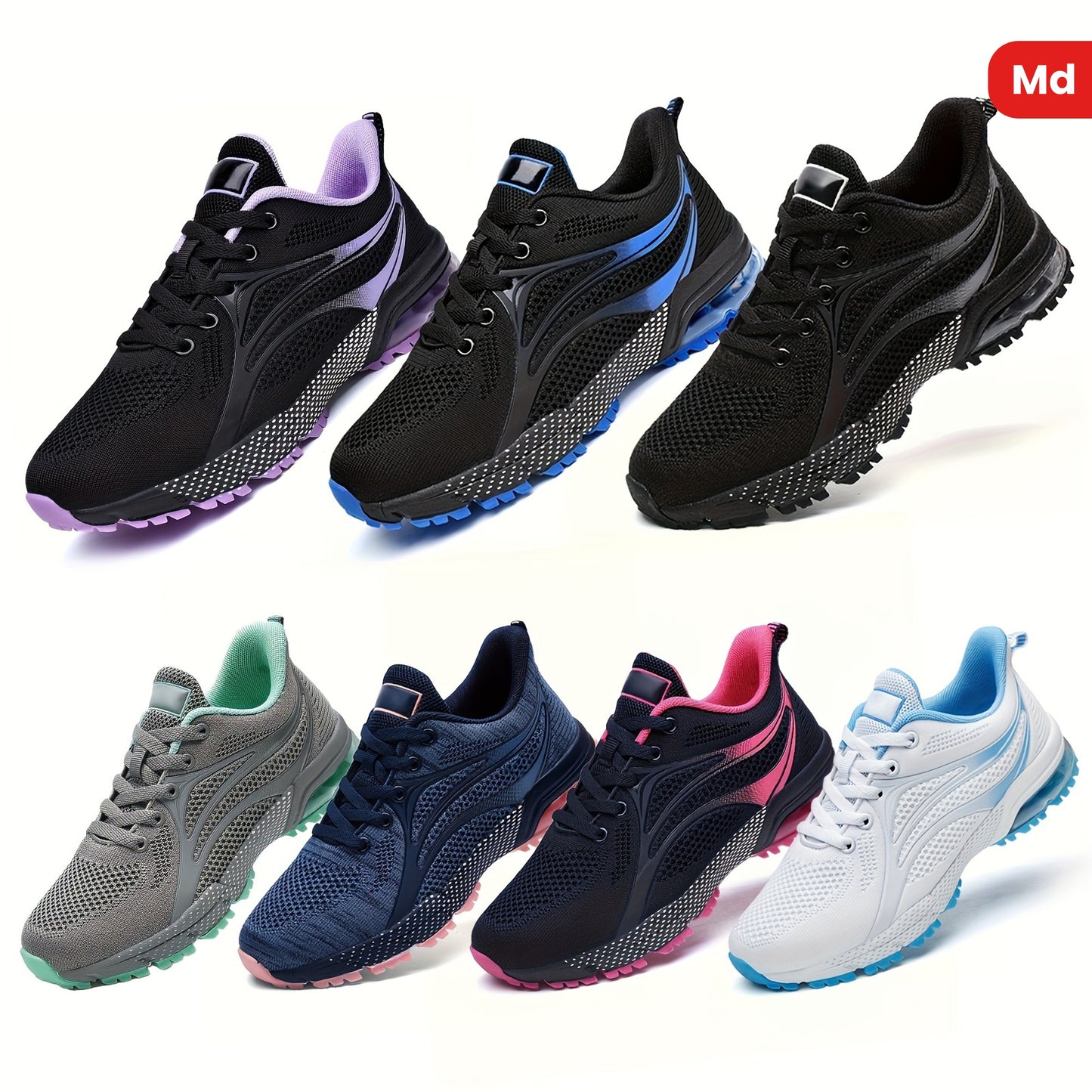 Womens Air Running Shoes Non Slip Womens Tennis Shoes Womens Walking Shoes Mesh Air Cushion Sneakers For Gym Workout Sports