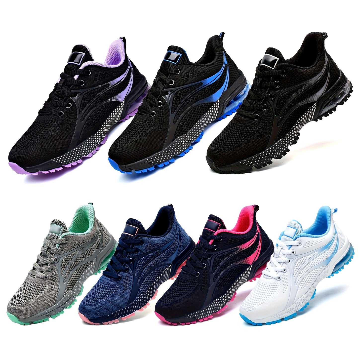 Womens Air Running Shoes Non Slip Womens Tennis Shoes Womens Walking Shoes Mesh Air Cushion Sneakers For Gym Workout Sports