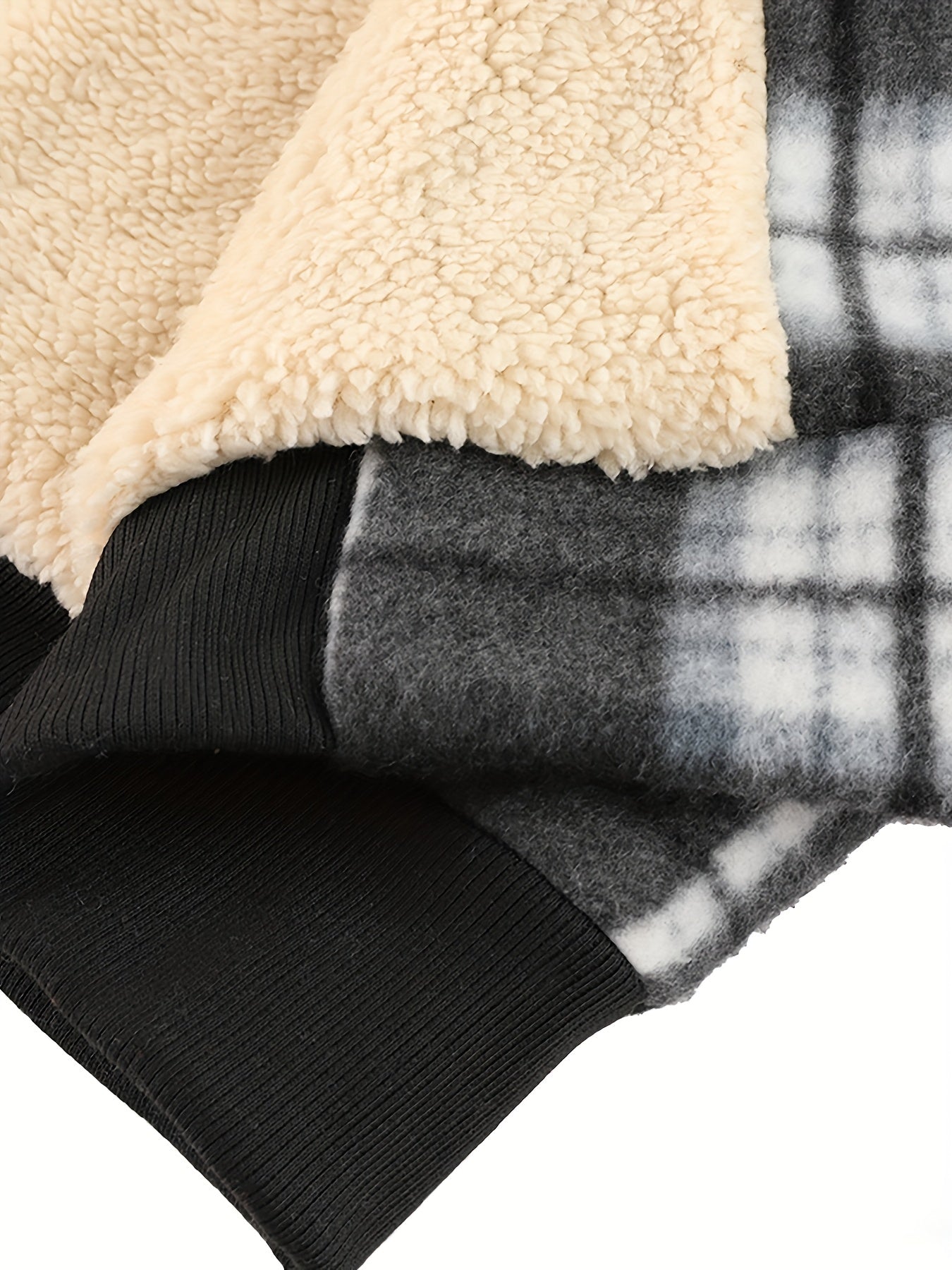 Men's Heavyweight Fleece Hooded Jacket - Full-Zip Sherpa Lining, Thick Winter Coat with Plaid Pattern (Blue/Black/Beige/Brown), Zippered Pockets, Hand Washable, Casual Outerwear for Cold Weather & Everyday Use - Ideal for Ski