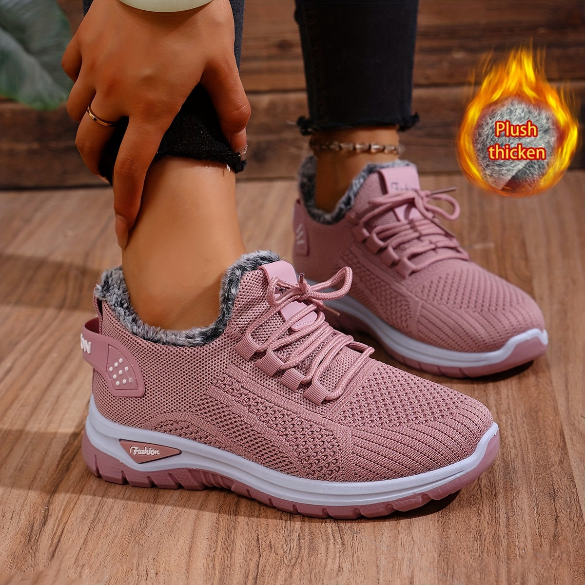 Women'S Plush Fleece-Lined Winter Boots - Lightweight Warm Round-Toe Ankle Boots with Lace-Up Closure, Turquoise & Faux Cover Upper, Winter Boots For Women, Winter Footwear, Stylish Winter Wear, Comfortable Winter Wear