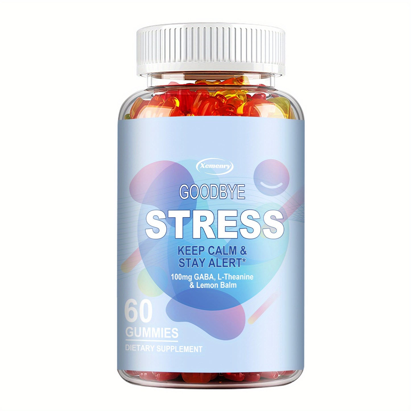 Goodbye Stress - Contains Gamma-aminobutyric Acid, L-Theanine, Lemon Balm Extract, Supports Mood, Relaxation and Sleep - 60pcs