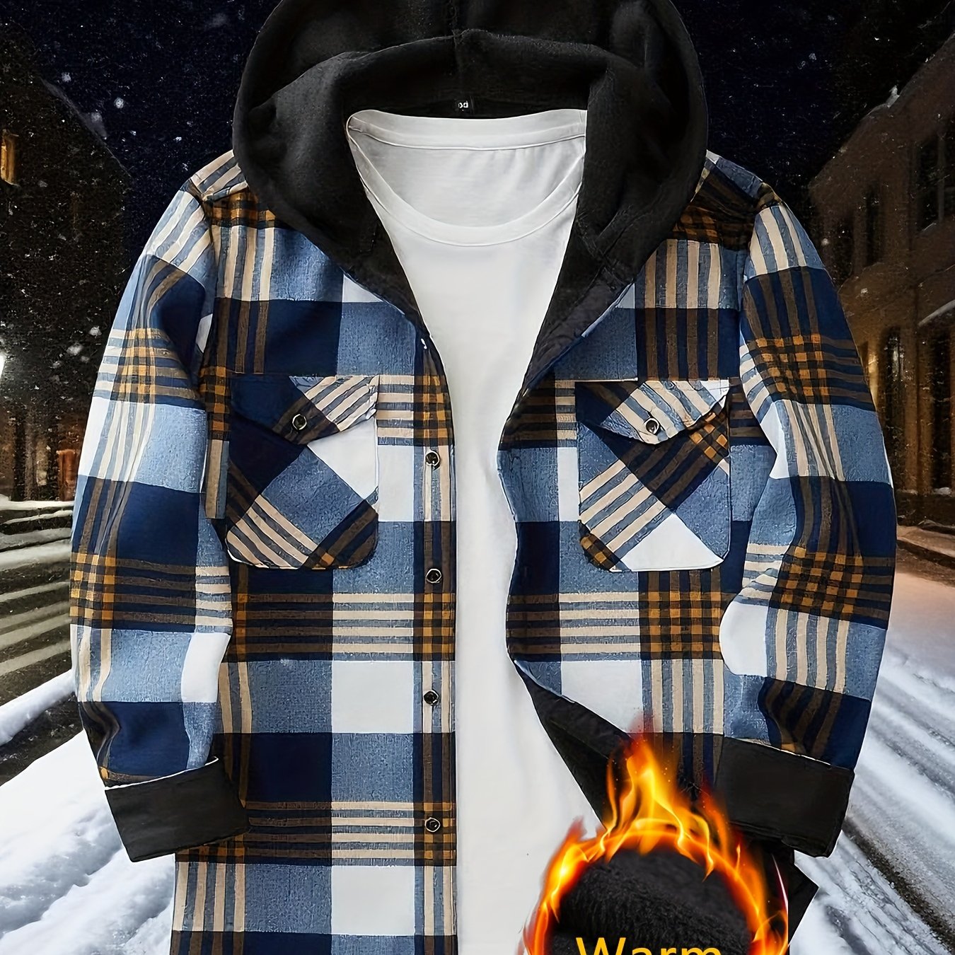 Teens Flannel Shirt - Fleece Lined Hooded Plaid Shirt for Baggy and Oversized - warm Winter Jacket - Christmas Halloween Gift, for Teenager